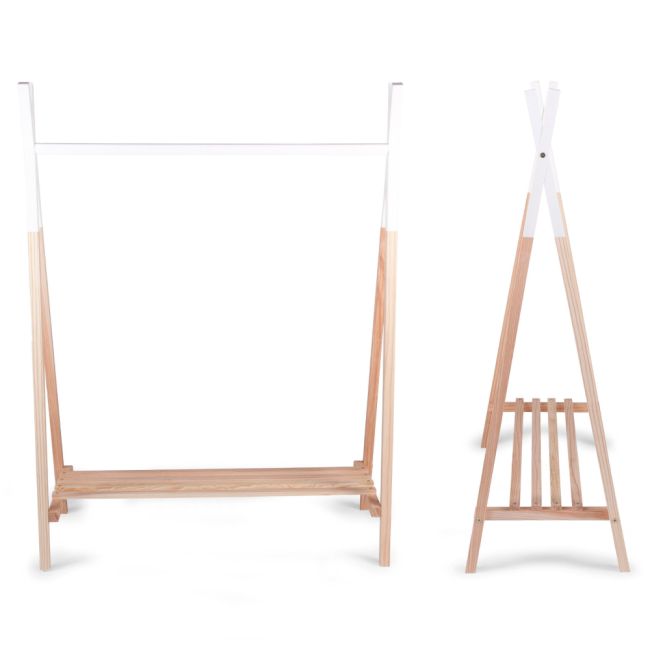 Suport haine Tipi Childhome 107x48x137 cm, Lemn Natural Alb ERFCH-CLSTIPI