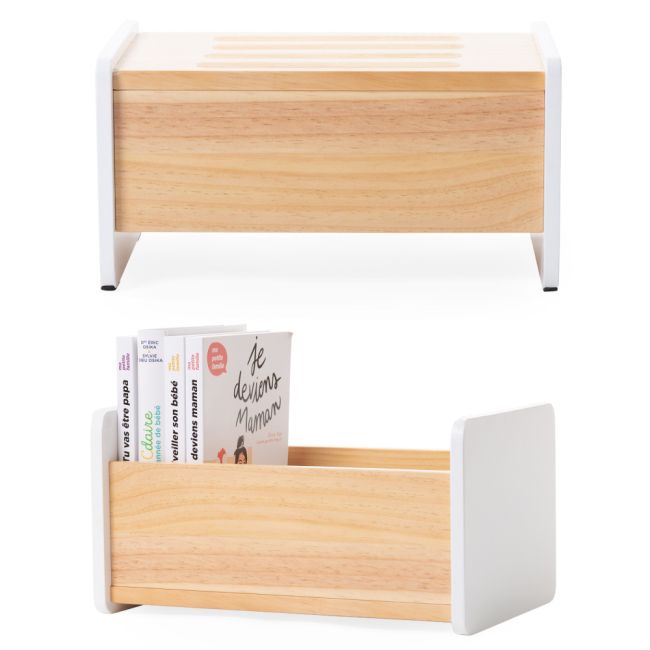 Treapta inaltator Childhome 35x23x18 cm Lemn Natural Alb ERFCH-CHWSNW