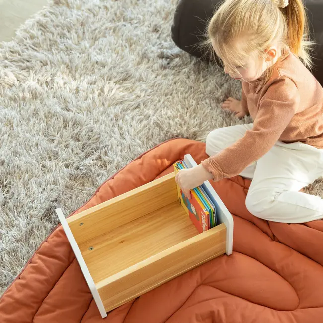 Treapta inaltator Childhome 35x23x18 cm Lemn Natural Alb ERFCH-CHWSNW