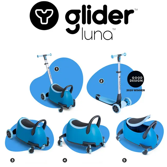 Trotineta 5-in-1 Yvolution Y Glider Luna Red ERFYV-101266