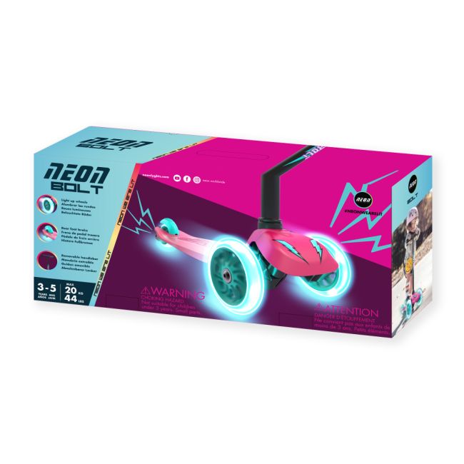 Trotineta cu 3 roti Neon Bolt Pink ERFYV-NS14P4