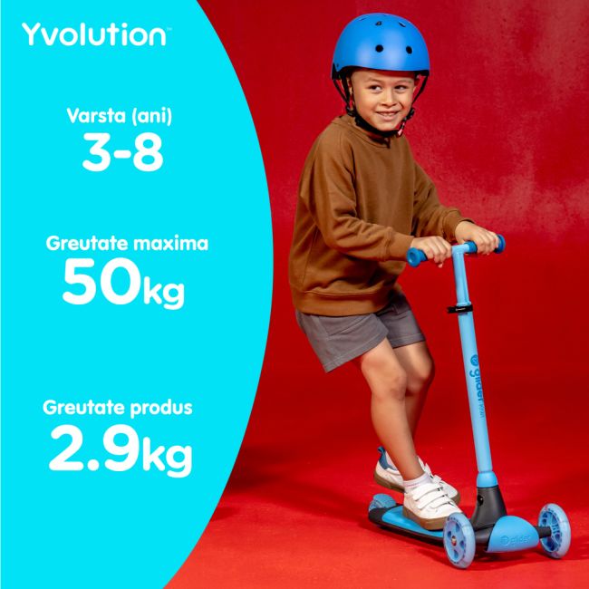 Trotineta cu 3 roti Yvolution Y Glider Kiwi Blue ERFYV-101257