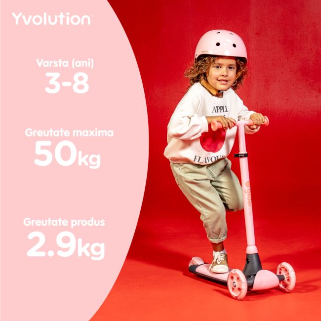 Trotineta cu 3 roti Yvolution Y Glider Kiwi Pink ERFYV-101260