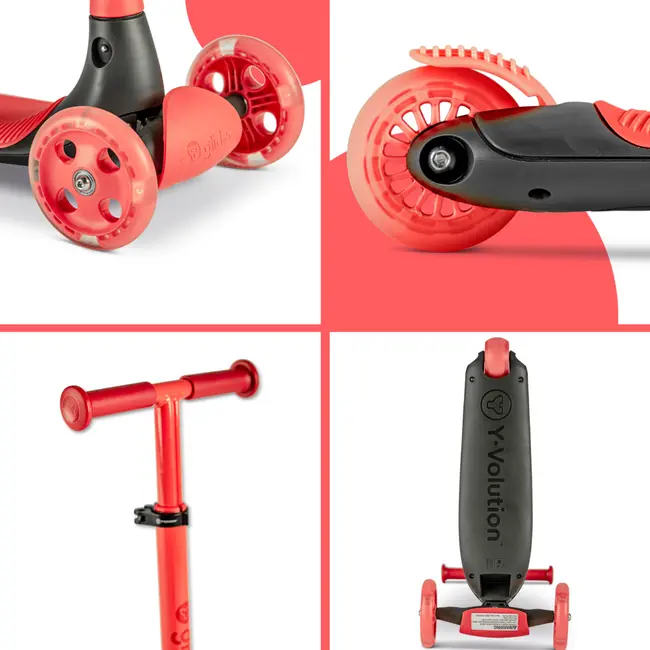 Trotineta cu 3 roti Yvolution Y Glider Kiwi Red ERFYV-101258