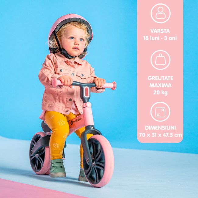Bicicleta echilibru Yvolution Y Velo Junior Pink ERFYV-YT16P2