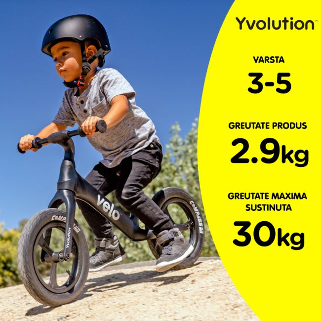 Bicicleta echilibru Yvolution Y Velo Pro Black ERFYV-YT30B2
