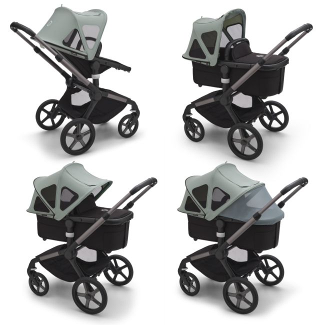 Capotina cu extensie plasa insecte Bugaboo Fox 5 Fox Cub Lynx Pine Green ERFBG100221006