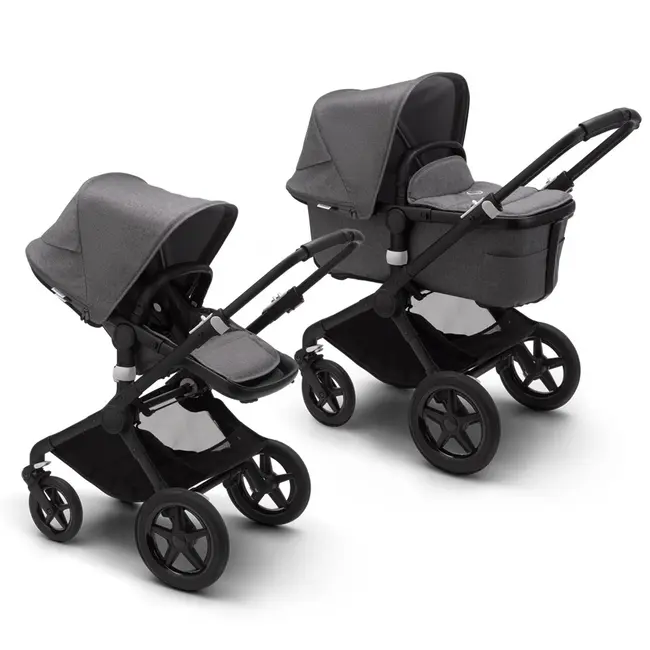 Carucior Bugaboo Fox 2 Complete Black Grey Melange 2 in 1 ERFBG230122GM02