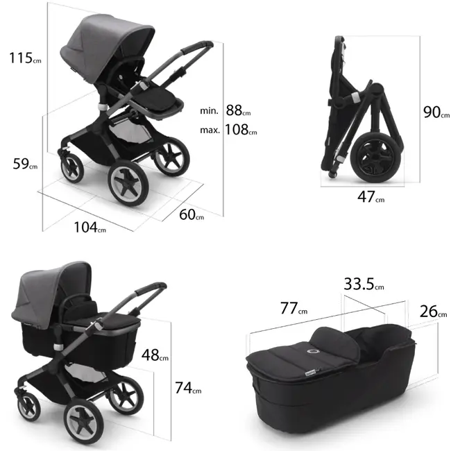 Carucior Bugaboo Fox 3 Classic Graphite Dark Navy 2 in 1 ERFBG2306010031