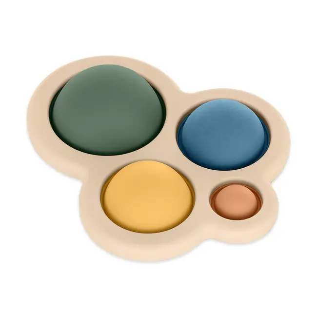 Jucarie senzoriala, Petite&Mars, Chill out, Din silicon, 11 cm, 6 luni+, Verde BYN605817