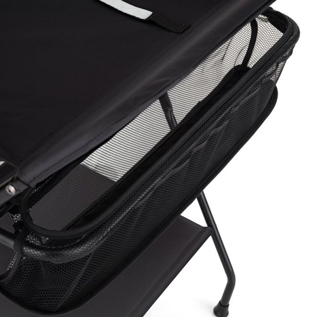 Masuta pentru infasat si schimbat scutece, Feedo, Multifunctionala, Pliabila, Cu raft pentru depozitare si compartiment lateral, Realizata din fier, panza si in, 80.5 x 67 x 102.5 cm, Negru BYN202650