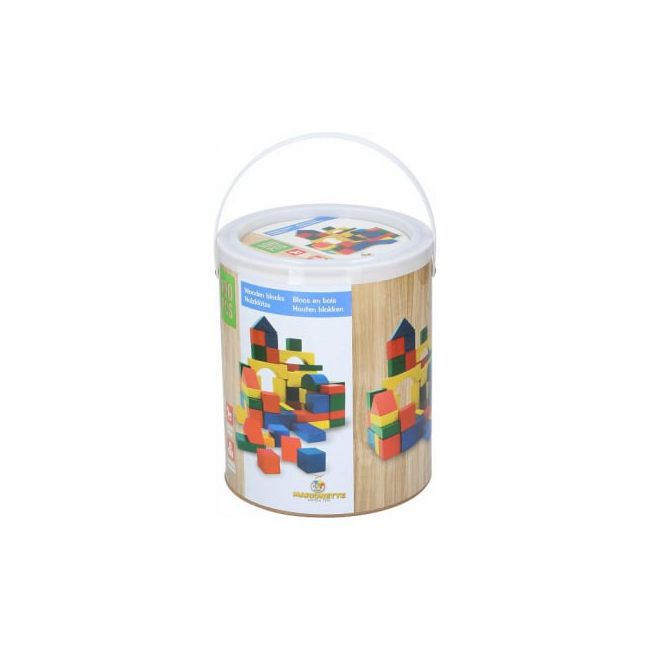Set constructie din lemn Marionette forme geometrice 100 piese ERFED70029