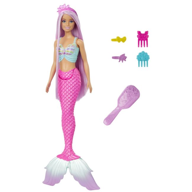 BARBIE PAPUSA SIRENA CU PAR MOV SI COADA ROZ VIVMTHRR00