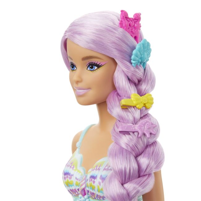 BARBIE PAPUSA SIRENA CU PAR MOV SI COADA ROZ VIVMTHRR00