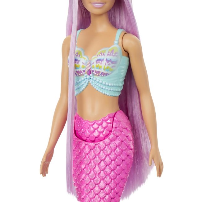 BARBIE PAPUSA SIRENA CU PAR MOV SI COADA ROZ VIVMTHRR00
