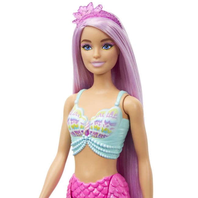 BARBIE PAPUSA SIRENA CU PAR MOV SI COADA ROZ VIVMTHRR00