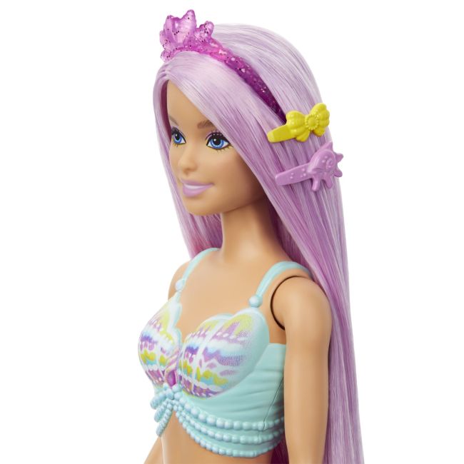 BARBIE PAPUSA SIRENA CU PAR MOV SI COADA ROZ VIVMTHRR00