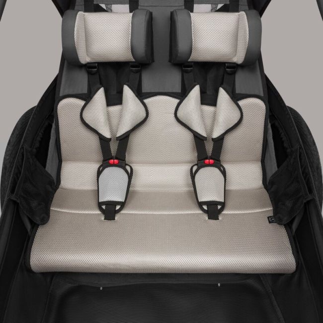 Carucior si remorca de bicicleta, Lionelo, Cama, Multifunctional, Pentru 1 sau 2 copii, Cu sistem de absorbtie a socurilor SIQ, Geamuri cu protectie solara, Negru BYNLO-CAMA_GREY_GRAPHITE