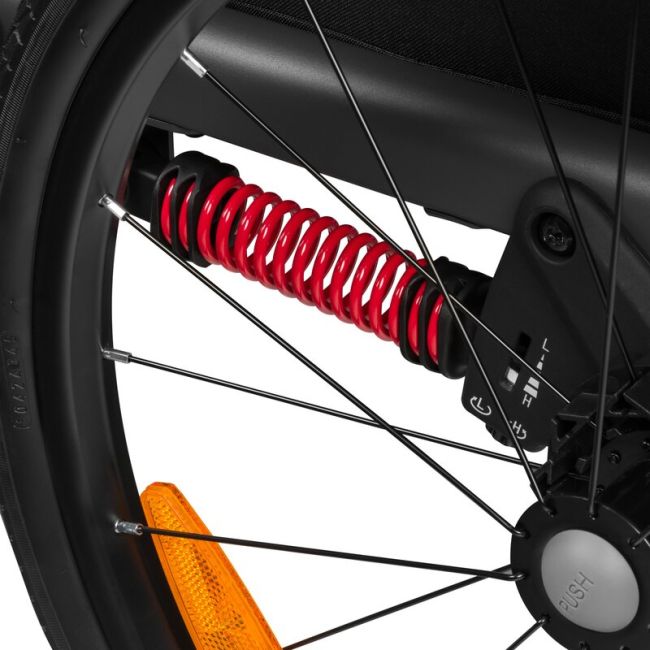 Carucior si remorca de bicicleta, Lionelo, Cama, Multifunctional, Pentru 1 sau 2 copii, Cu sistem de absorbtie a socurilor SIQ, Geamuri cu protectie solara, Negru BYNLO-CAMA_GREY_GRAPHITE