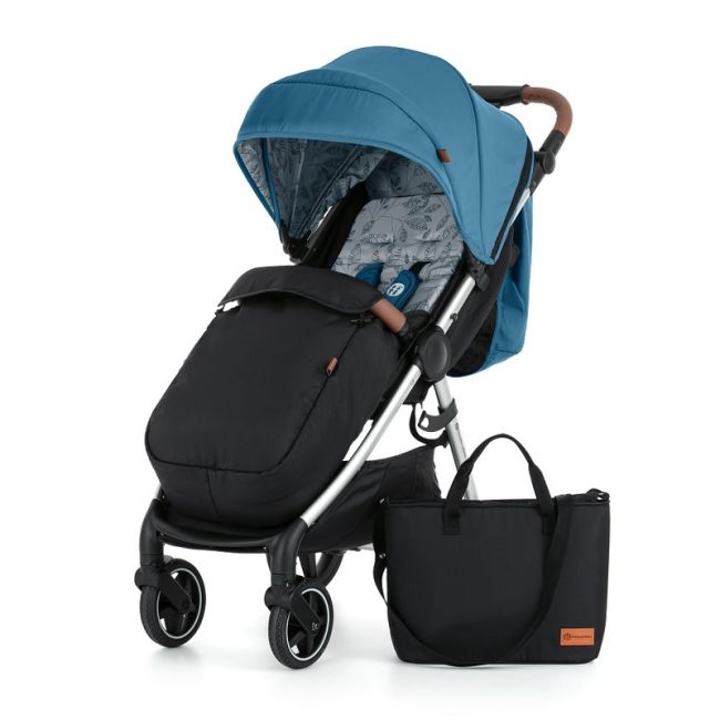 Carucior sport, Petite&Mars, Royal, Include husa pentru scaun, husa pentru picioare, geanta pentru scutece si capotina extensibila, Cu fereastra, Impermeabila, Cu SPF 50, Aluminiu, 0-22 kg, 111 x 57 x 86 cm, Ocean Blue BYN466500+566830