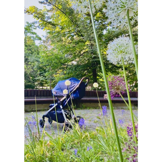 Carucior sport, Petite&Mars, Royal, Include husa pentru scaun, husa pentru picioare, geanta pentru scutece si capotina extensibila, Cu fereastra, Impermeabila, Cu SPF 50, Aluminiu, 0-22 kg, 111 x 57 x 86 cm, Ocean Blue BYN466500+566830