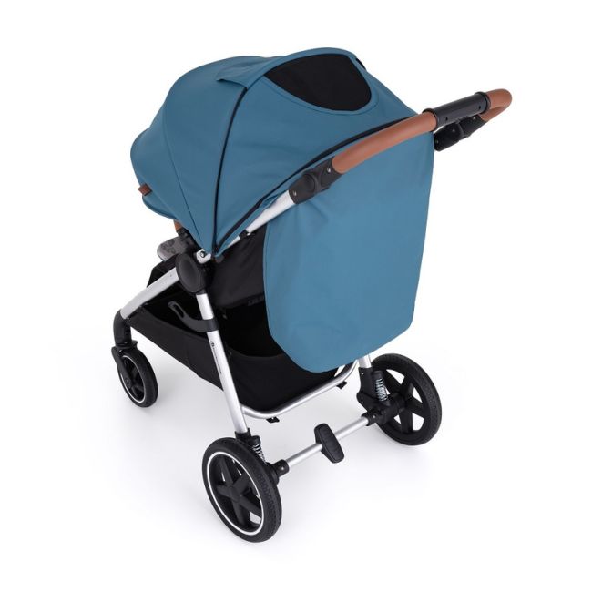 Carucior sport, Petite&Mars, Royal, Include husa pentru scaun, husa pentru picioare, geanta pentru scutece si capotina extensibila, Cu fereastra, Impermeabila, Cu SPF 50, Aluminiu, 0-22 kg, 111 x 57 x 86 cm, Ocean Blue BYN466500+566830