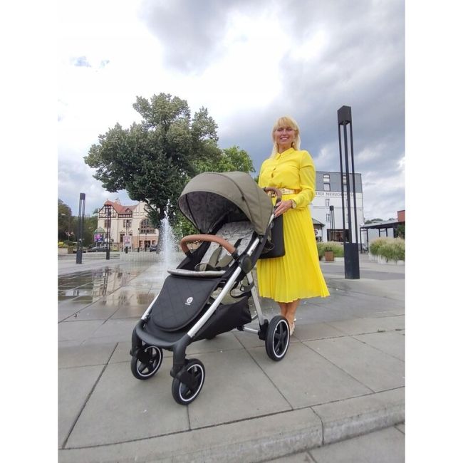 Carucior sport, Petite&Mars, Royal, Include husa pentru scaun, husa pentru picioare, geanta pentru scutece si capotina extensibila, Cu fereastra, Impermeabila, Cu SPF 50, Aluminiu, 0-22 kg, 111 x 57 x 86 cm, Ocean Blue BYN466500+566830