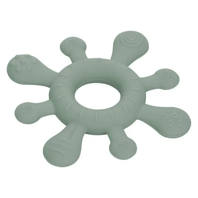 Inel de dentitie, FreeON, Pentru masajul gingiilor, Cu diverse texturi, Din silicon, Fara BPA, 3 luni+, Verde BYN49461