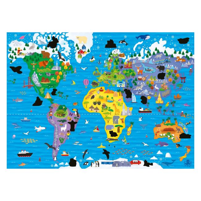 Magic puzzle - harta lumii ( 50 piese)
