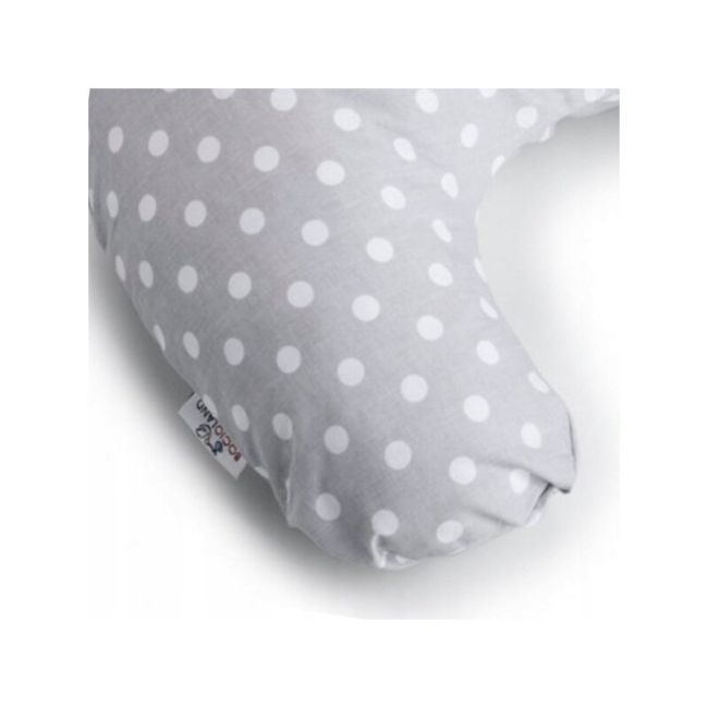 Perna pentru alaptat, Bocioland, Gray Pea, Cu husa detasabila, Din bumbac, 50x18 cm, Gri BYNBOC0174