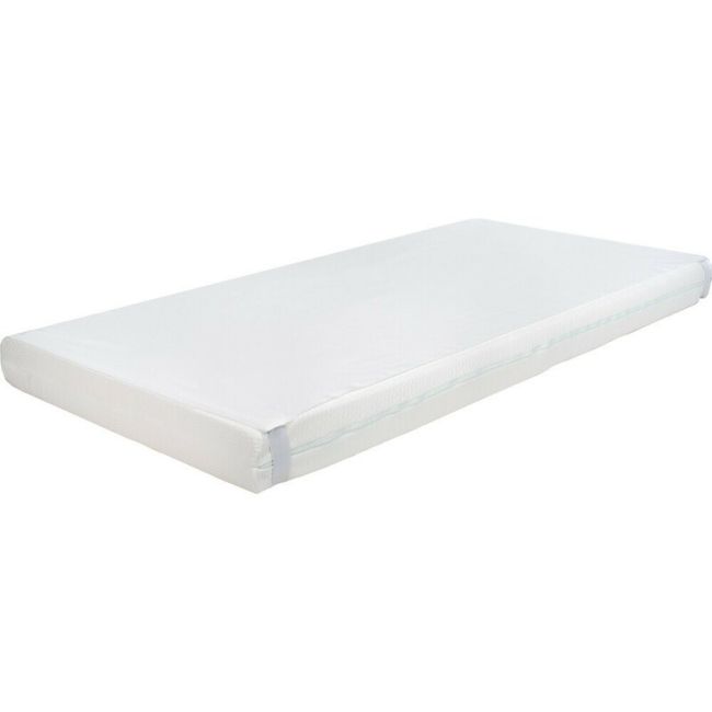 Protectie saltea, Bubaba, Impermeabila, Pentru patut de dimensiunea 120x60 cm, Din poliuretan, Spalare la 95 grade, 0 luni+, White BYN5741