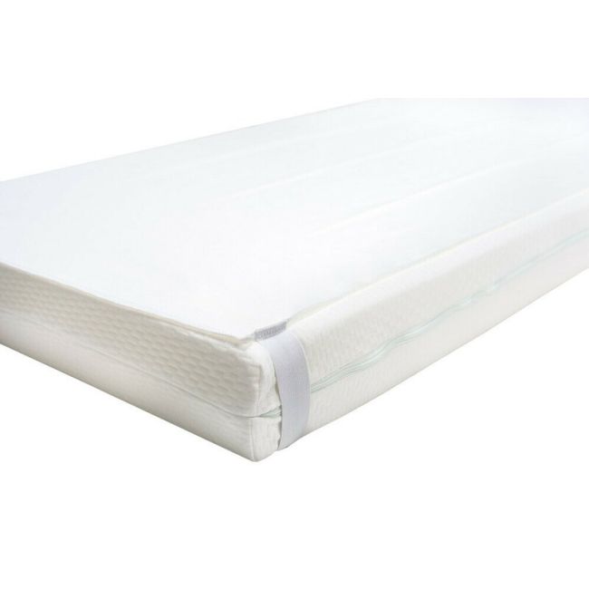 Protectie saltea, Bubaba, Impermeabila, Pentru patut de dimensiunea 120x60 cm, Din poliuretan, Spalare la 95 grade, 0 luni+, White BYN5741