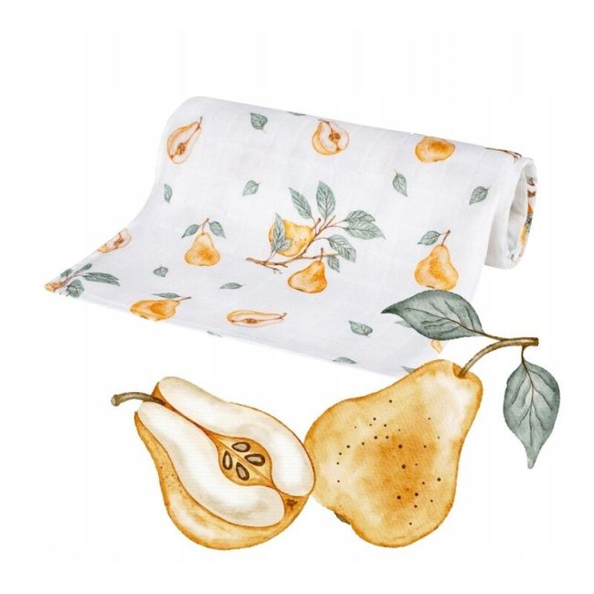 Scutec din bambus, Bocioland, Pears, Material certificat Oeko Tex Standard 100, Dimensiune mare, 75x75 cm, Multicolor BYNBL211