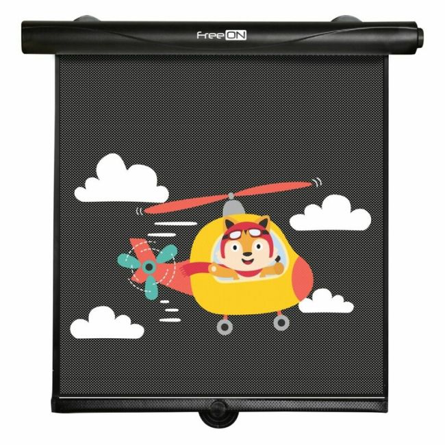 Set 2 parasolare auto, FreeOn, Retractabile, Functioneaza prin apasarea unui buton, Black BYN81927