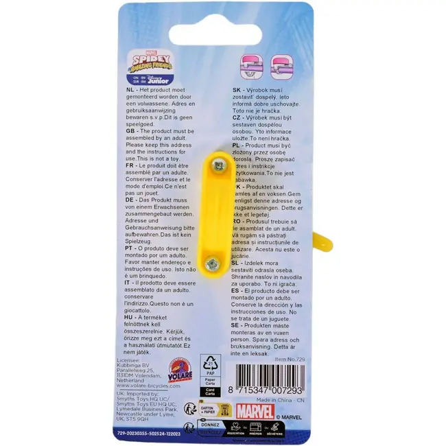 Sonerie bicicleta Spidey Volare VLR729 BBJVLR729_Albastru