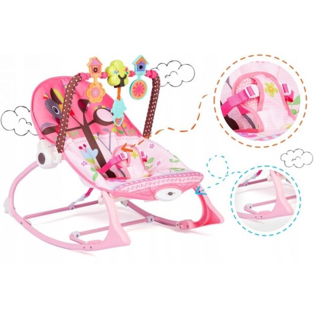 Balansoar 3 in 1 cu vibratii ricokids 7303, roz edeedi7303