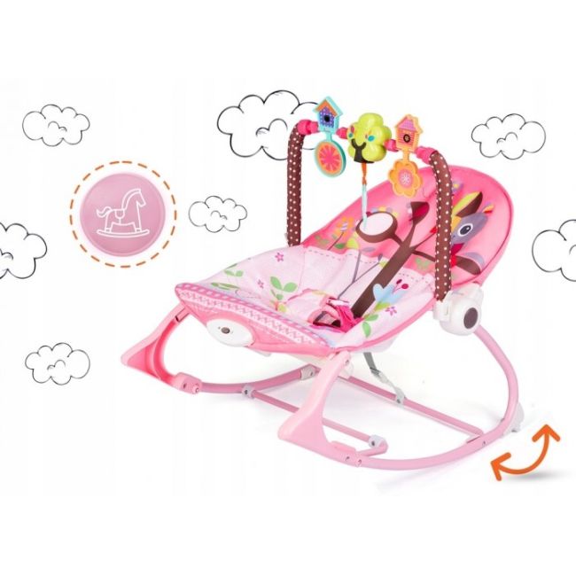 Balansoar 3 in 1 cu vibratii ricokids 7303, roz edeedi7303