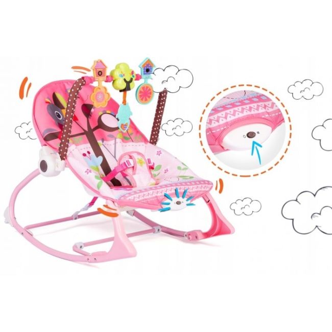 Balansoar 3 in 1 cu vibratii ricokids 7303, roz edeedi7303