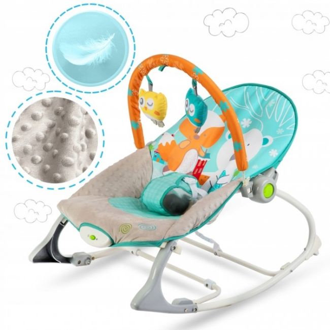 Balansoar cu vibratii, vulpita si ursul, ricokids 7309 - turcoaz edeedi7309