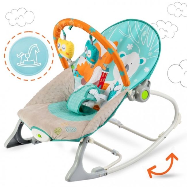Balansoar cu vibratii, vulpita si ursul, ricokids 7309 - turcoaz edeedi7309