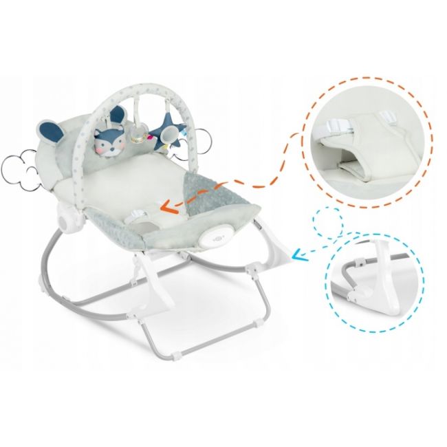 Balansoar cu vibratii ricokids 7308 - gri edeedi7308