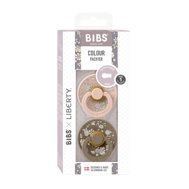 Bibs x liberty - set 2 suzete colour capel latex, tetina rotunda, 0 luni+ bbbsetlibertycapelcolourlatex1