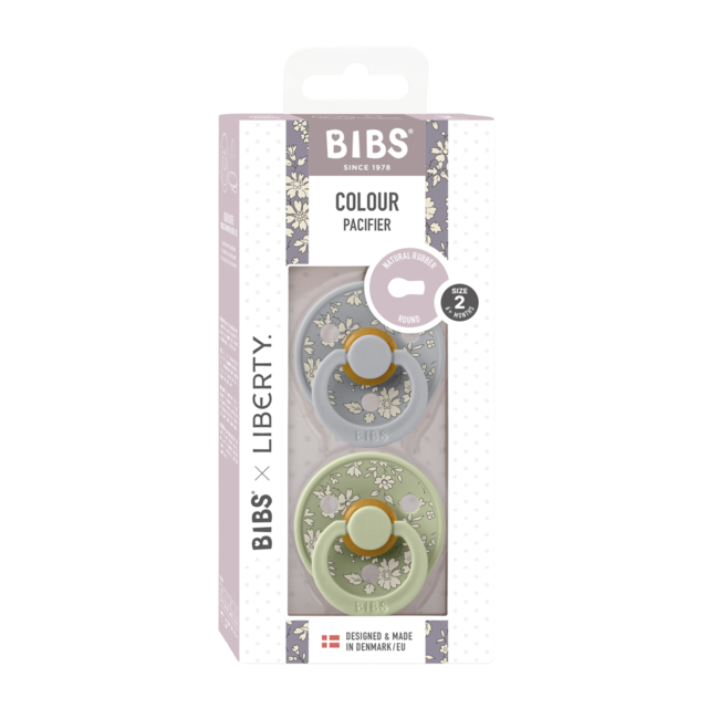 Bibs x liberty - set 2 suzete colour capel latex, tetina rotunda, 6 luni+ bbbsetlibertycapelcolourlatex2