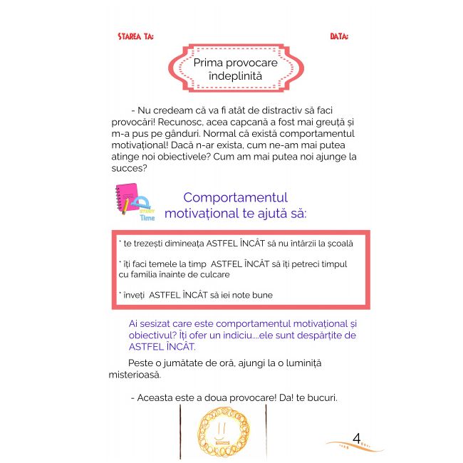 Caiet motivațional pentru copii - 15 provocări care să te conducă spre succes dc37