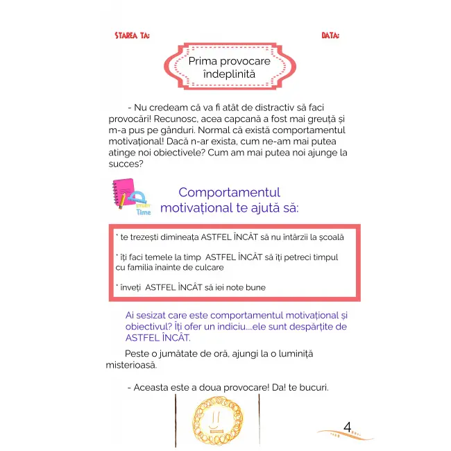 Caiet motivațional pentru copii - 15 provocări care să te conducă spre succes dc37