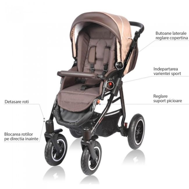 Carucior vessanti crooner 3 in 1 - beige edeedi3in1bb-214beige
