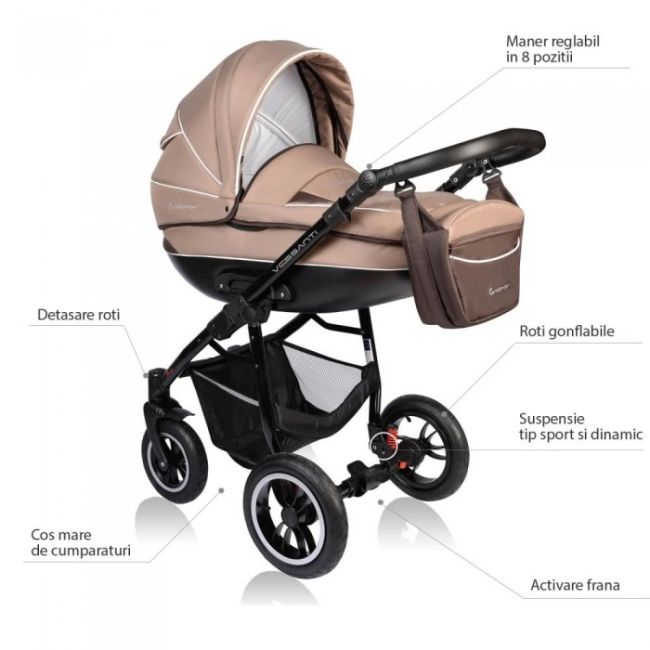 Carucior vessanti crooner 3 in 1 - beige edeedi3in1bb-214beige