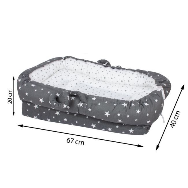 Co-sleeper anti-reflux Grey Stars SeviBebe BBKSEV_273-77