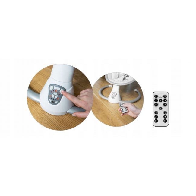 Leagan electric cu vibratii, muzica si jucarii ricokids 705000, gri edeedi705000