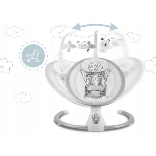 Leagan electric cu vibratii, muzica si jucarii ricokids 705000, gri edeedi705000